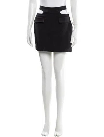 Pre-owned Dion Lee Embroidered Accent Mini Skirt In Black