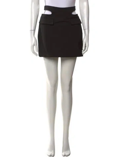 Pre-owned Dion Lee Embroidered Accent Mini Skirt In Black
