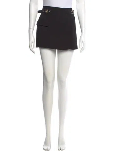 Pre-owned Dion Lee Embroidered Accent Mini Skirt In Black