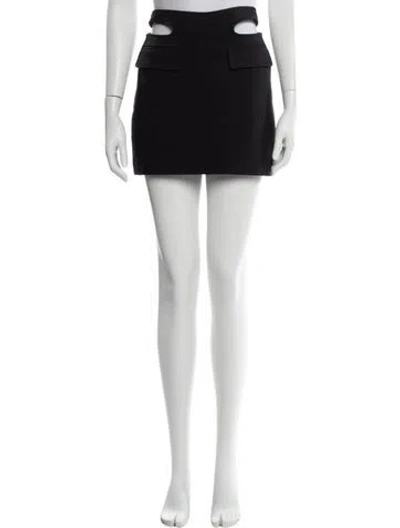 Pre-owned Dion Lee Embroidered Accent Mini Skirt In Black
