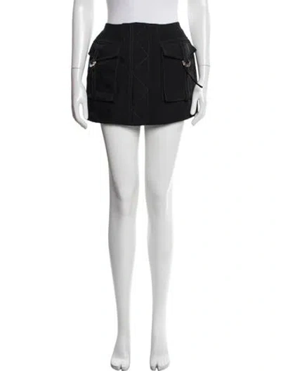 Pre-owned Dion Lee Embroidered Accent Mini Skirt W/ Tags In Black