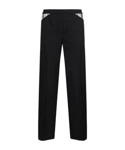 Dion Lee Embroidered Wool Casual Pants In Black