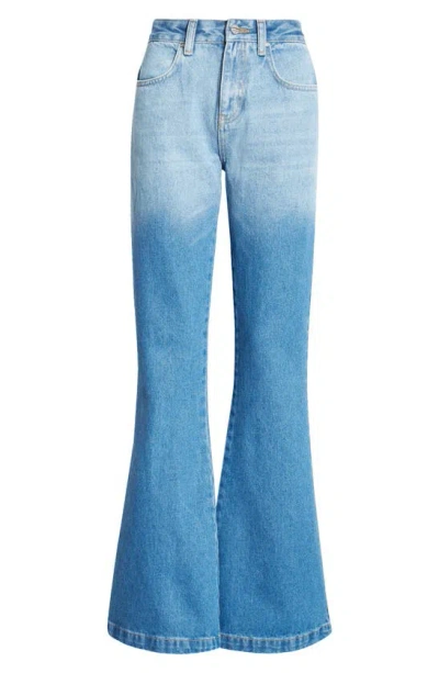 Dion Lee Faded Bootcut Jeans In American Blue