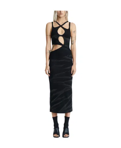 Dion Lee Faded-effect Cut-out Dress In Black