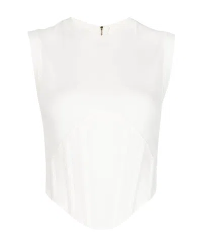 Dion Lee Fine-ribbed Corset Tank Top In White
