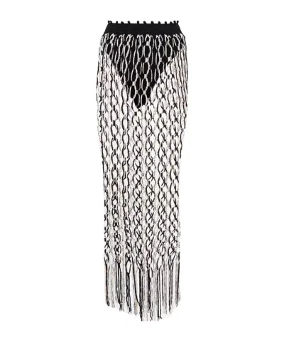 Dion Lee Fishnet Decorative Skirt In White