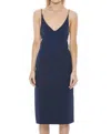 Dion Lee Fitted Bra Cocktail Midi Dress In Navy Blue In Blue