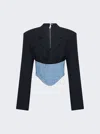 Dion Lee Corset-style Cropped Blazer In Black