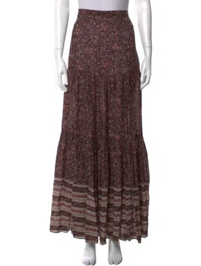 Pre-owned Dion Lee Floral Print Long Skirt In Brown