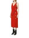 Dion Lee Folded Satin Crepe Sleeveless Midi Dress In Red In Red