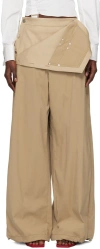 Dion Lee Foldover Parachute Wide-leg Trousers In Brown