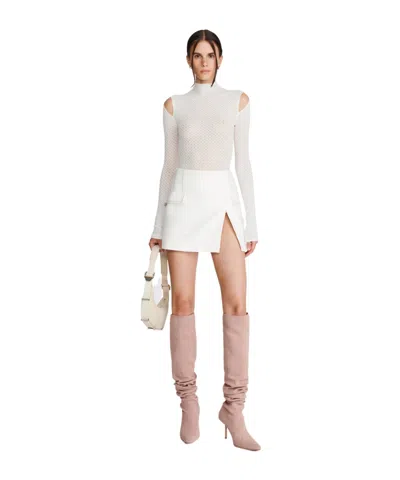 Dion Lee Frame High-waisted Side-slit Skirt In White