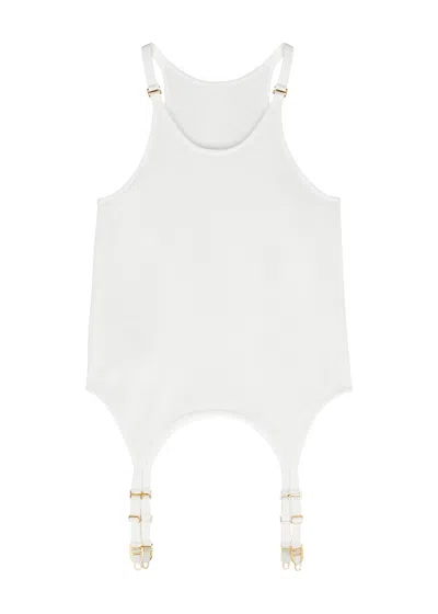 Dion Lee Garter Stretch-jersey Top In Ivory