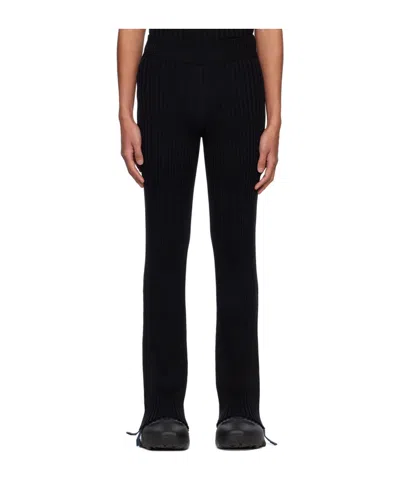 Dion Lee Gathered Ribbed Utility Trousers In Black