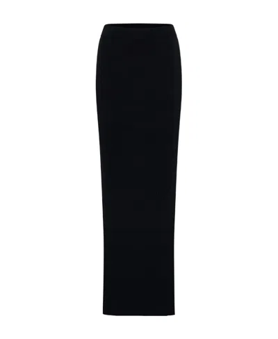 Dion Lee Gradient Ribbed-knit Maxi Skirt In Black