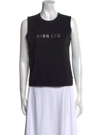 Pre-owned Dion Lee Graphic Print Crew Neck Top In Black