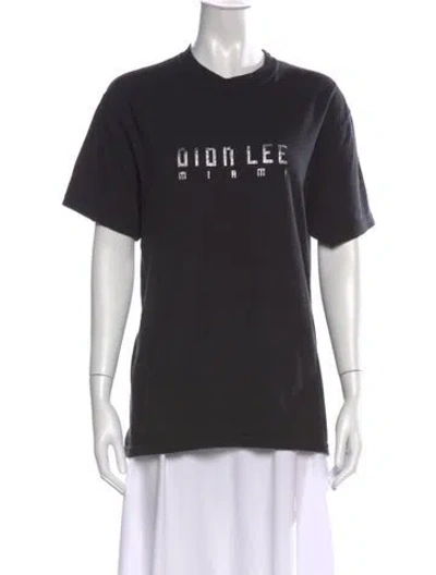 Pre-owned Dion Lee Graphic Print Crew Neck T-shirt In Blue