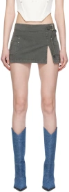 Dion Lee Apron Wrap Miniskirt In Washed Mercury