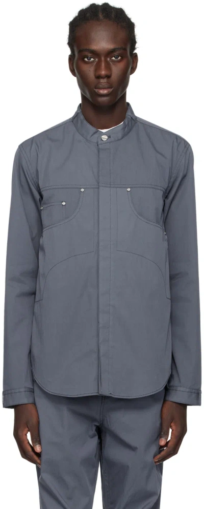 Dion Lee Gray Jean Shirt In Asphalt