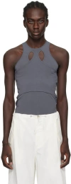 Dion Lee Gray Mobius Loop Tank Top In Asphalt