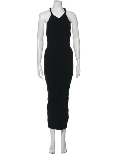 Pre-owned Dion Lee Halterneck Long Dress In Black