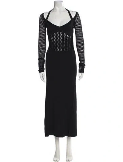Pre-owned Dion Lee Halterneck Long Dress W/ Tags In Black