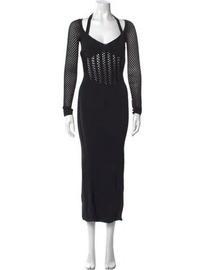 Pre-owned Dion Lee Halterneck Long Dress W/ Tags In Black