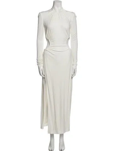 Pre-owned Dion Lee Halterneck Long Dress In White