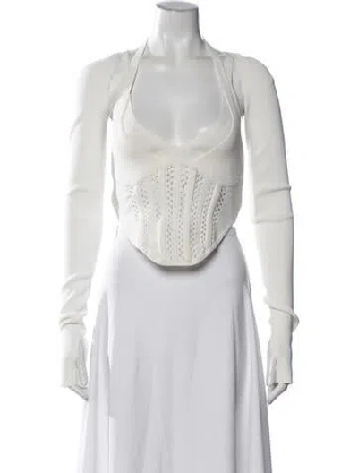Pre-owned Dion Lee Halterneck Long Sleeve Top In Neutral