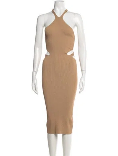 Pre-owned Dion Lee Halterneck Midi Length Dress In Neutral