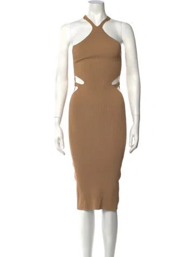 Pre-owned Dion Lee Halterneck Midi Length Dress In Neutrals