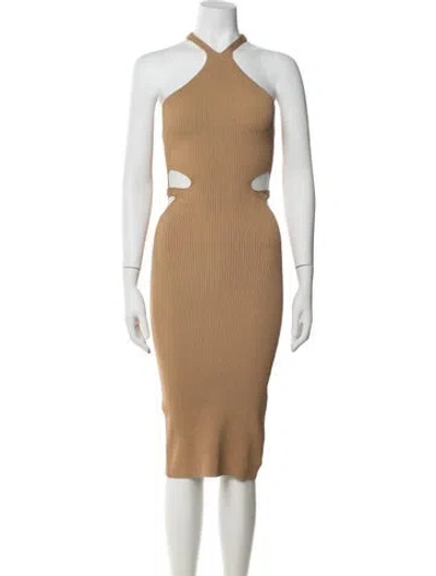 Pre-owned Dion Lee Halterneck Midi Length Dress W/ Tags In Brown