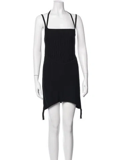 Pre-owned Dion Lee Halterneck Mini Dress In Black
