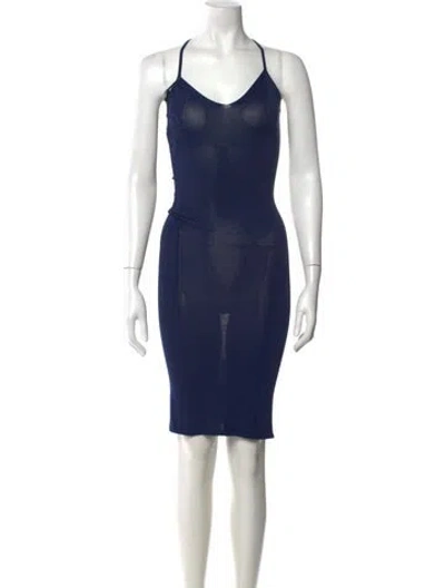 Pre-owned Dion Lee Halterneck Mini Dress In Blue