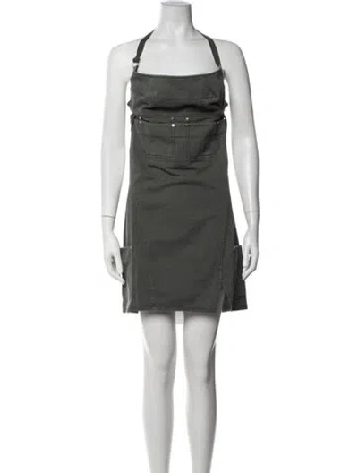 Pre-owned Dion Lee Halterneck Mini Dress In Green