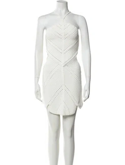Pre-owned Dion Lee Halterneck Mini Dress In White