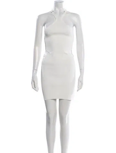 Pre-owned Dion Lee Halterneck Mini Dress In White