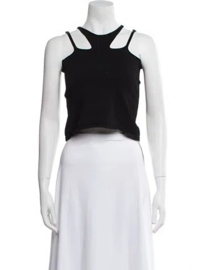 Pre-owned Dion Lee Halterneck Sleeveless Crop Top In Black