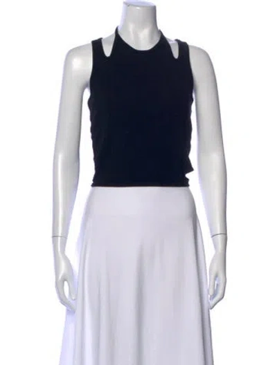 Pre-owned Dion Lee Halterneck Sleeveless Crop Top In Black