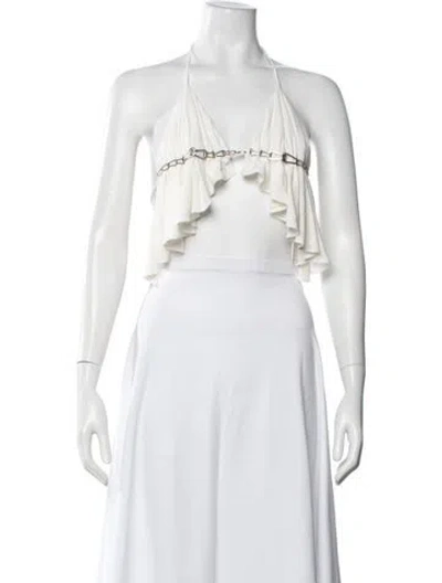 Pre-owned Dion Lee Halterneck Sleeveless Crop Top In Neutral