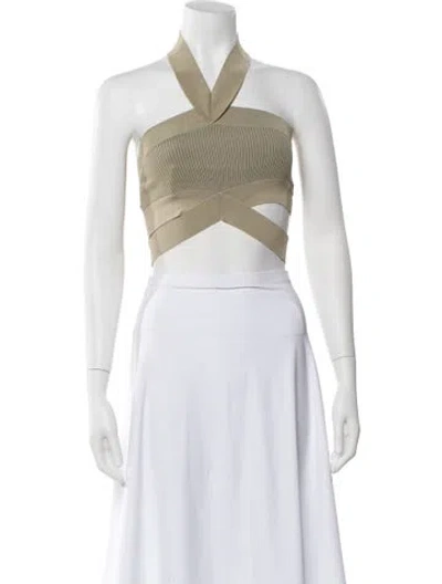Pre-owned Dion Lee Halterneck Sleeveless Crop Top W/ Tags In Neutral