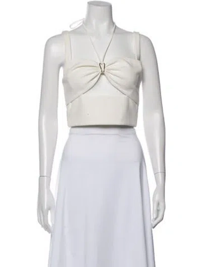 Pre-owned Dion Lee Halterneck Sleeveless Crop Top In White
