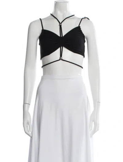 Pre-owned Dion Lee Halterneck Sleeveless Crop Top In White