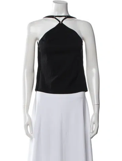 Pre-owned Dion Lee Halterneck Sleeveless Top In Black