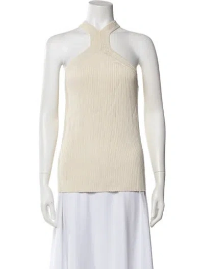Pre-owned Dion Lee Halterneck Sleeveless Top In Neutral