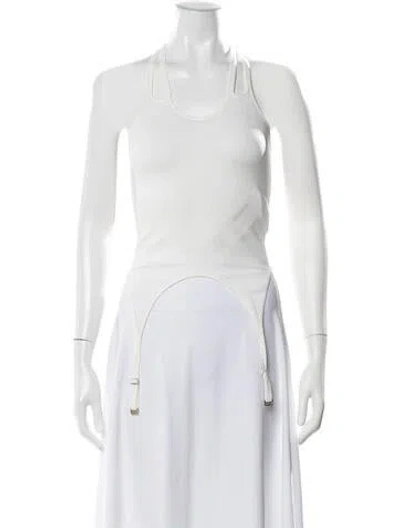 Pre-owned Dion Lee Halterneck Sleeveless Top In White