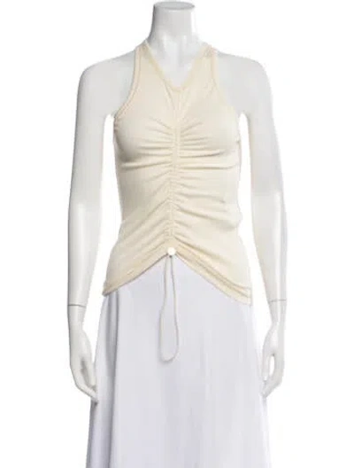 Pre-owned Dion Lee Halterneck Sleeveless Top In White
