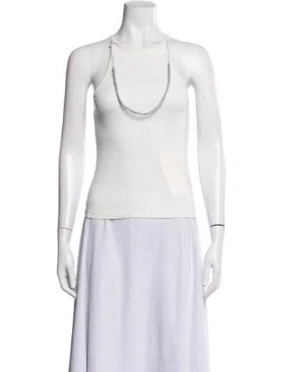 Pre-owned Dion Lee Halterneck Sleeveless Top In White