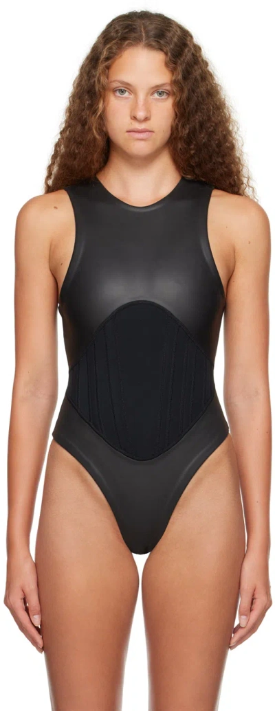 Dion Lee Haydenshapes By  Ssense Exclusive Black & Gray One-piece In Black/grey