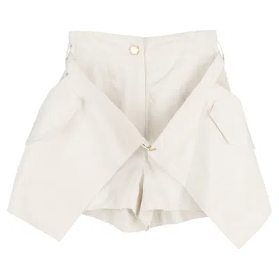 Dion Lee High-rise Skort In White Cotton